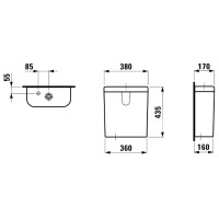 Бачок для унитаза, подвод воды нижний Laufen LB3 8.2868.3.000.291.1