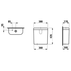 Бачок для унитаза, подвод воды нижний Laufen LB3 8.2868.3.000.291.1