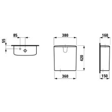 Бачок для унитаза подвод воды нижний слева Laufen Palace 8.2870.3.000.291.1