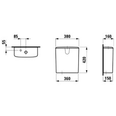 Бачок для унитаза подвод воды нижний слева Laufen Palace 8.2870.3.000.291.1