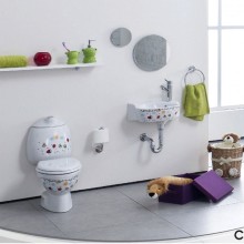 Унитаз компакт Creavit Cocuk CK300-11CB00E-FF00 Белый с декором без сиденья без бачка