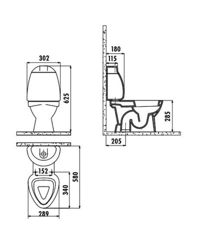 Унитаз компакт Creavit Cocuk CK300-11CB00E-FF00 Белый с декором без сиденья без бачка