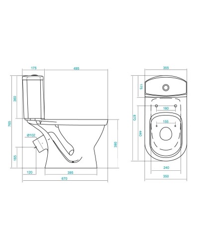 Унитаз-компакт антивсплеск с сиденьем Santek Алькор 1.WH30.2.140
