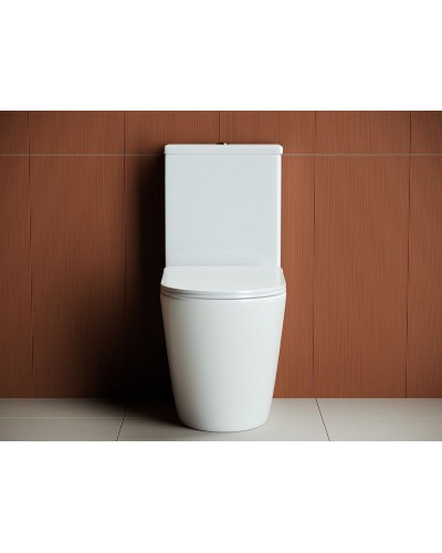 Унитаз компакт Ceramica Nova Highlight Rimless CN1802-B без бачка и с сиденьем Микролифт