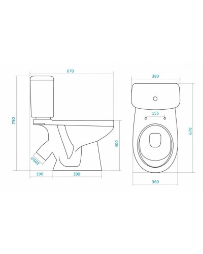 Унитаз-компакт антивсплеск с сиденьем микролифт Santek Бореаль 1.WH30.2.146