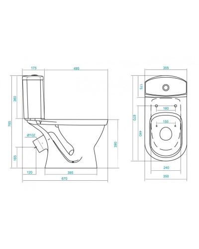 Унитаз-компакт с сиденьем полипропилен Santek Алькор 1.WH30.2.196