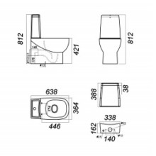 Унитаз-компакт с сиденьем микролифт Sanita Luxe Infinity INFSLCC01040522