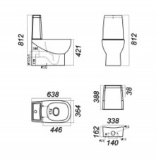 Унитаз-компакт с сиденьем микролифт Sanita Luxe Infinity INFSLCC01040522
