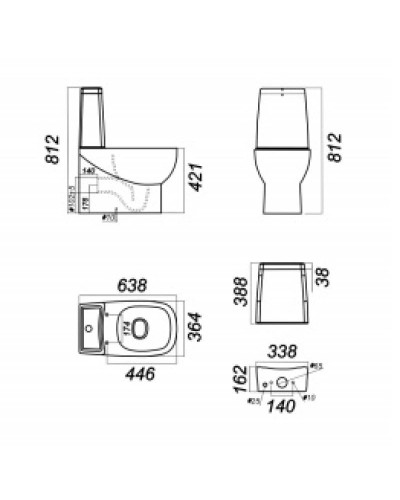 Унитаз-компакт с сиденьем микролифт Sanita Luxe Infinity INFSLCC01040522