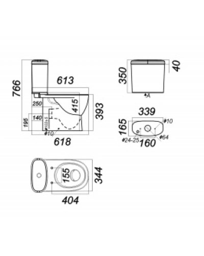 Унитаз-компакт с сиденьем дюропласт Sanita Luxe Art ARTSLCC01020622