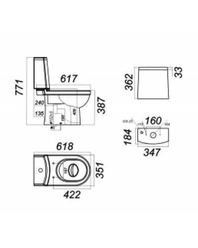 Унитаз-компакт с сиденьем микролифт Sanita Luxe Best Bubbles BSTSLCC12040522