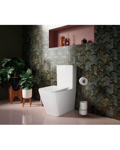 Унитаз компакт Ceramica Nova Cubic CN1803-B без бачка и с сиденьем Микролифт