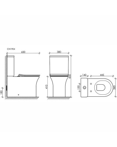 Унитаз компакт Ceramica Nova Star CN1904-B без бачка и с сиденьем Микролифт
