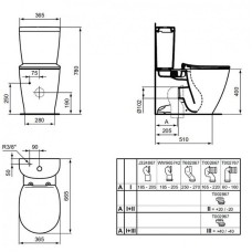 Унитаз компакт Ideal Standard Connect E039701 без бачка и сиденья