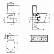 Унитаз компакт Ideal Standard Connect Air E009701 без бачка и сиденья