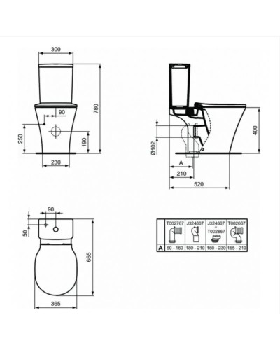 Унитаз компакт Ideal Standard Connect Air E009701 без бачка и сиденья
