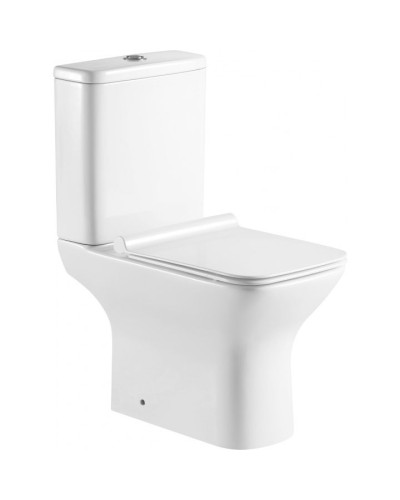 Унитаз компакт Aquanet Cube 2-C Rimless 240208 без бачка с сиденьем Микролифт