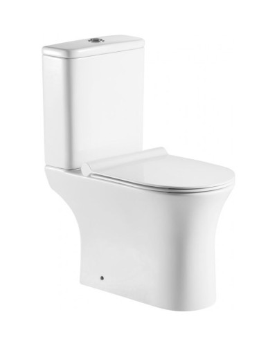 Унитаз компакт Aquanet Roll 2-C Rimless 240206 без бачка с сиденьем Микролифт