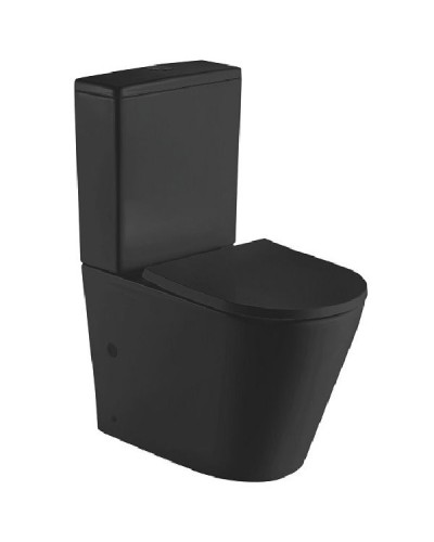 Унитаз компакт CeramaLux 2179MB Черный матовый с бачком и сиденьем Микролифт