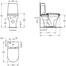 Унитаз-компакт с сиденьем микролифт Ideal Standard Connect Pure W912301