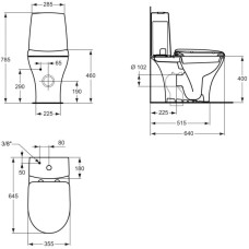 Унитаз-компакт с сиденьем микролифт Ideal Standard Connect Pure W912301