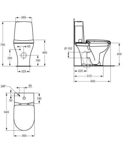 Унитаз-компакт с сиденьем микролифт Ideal Standard Connect Pure W912301