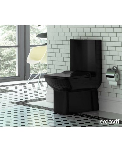Унитаз компакт Creavit Lara LR360-11SI00E-0000 Черный без бачка и сиденья