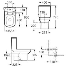 Унитаз компакт Roca Dama Senso 342517000 без бачка и сиденья
