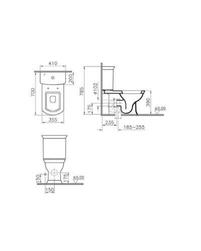 Унитаз-компакт с сиденьем стандарт Vitra Serenada 9722B003-7202