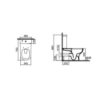 Унитаз-компакт безободковый с сиденьем микролифт и с механизмом смыва Geberit Vitra D-Light 9014B003-7205