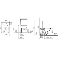Унитаз-компакт с сиденьем микролифт и с механизмом смыва Geberit Vitra S20 9800B003-7204
