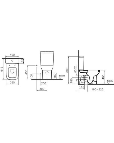 Унитаз-компакт с сиденьем микролифт и с механизмом смыва Geberit Vitra S20 9800B003-7204