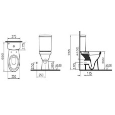 Унитаз-компакт с сиденьем микролифт Vitra Normus 9705B003-7200