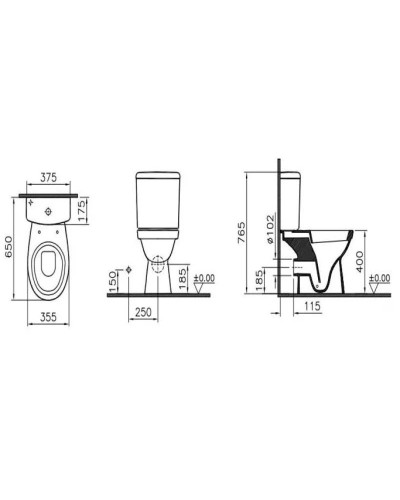 Унитаз-компакт с сиденьем микролифт Vitra Normus 9705B003-7200