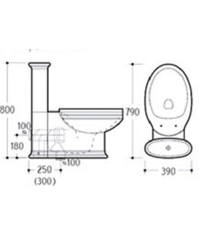 Унитаз компакт Boheme Puro 959 с бачком без сиденья