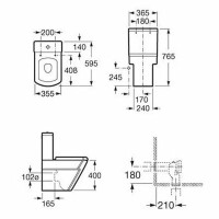 Унитаз компакт Roca Hall 342629000 без бачка и сиденья
