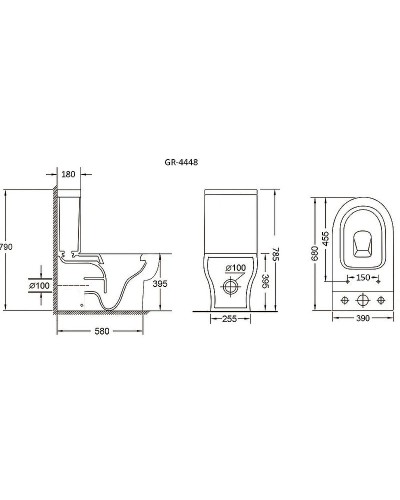 Унитаз компакт Grossman GR-4448S с бачком и сиденьем Микролифт