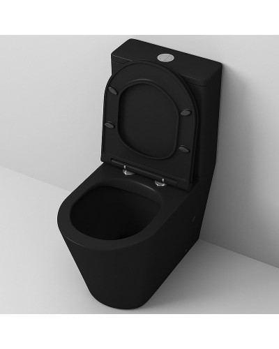 Унитаз компакт Grossman GR-4449BMS Черный матовый с бачком и сиденьем Микролифт