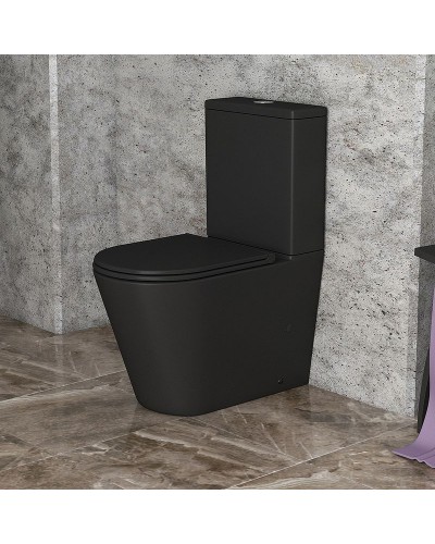 Унитаз компакт Grossman GR-4449BMS Черный матовый с бачком и сиденьем Микролифт