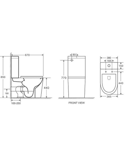 Унитаз компакт Grossman GR-4449BMS Черный матовый с бачком и сиденьем Микролифт