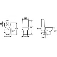 Унитаз компакт Roca Victoria Nord 342ND7000 без бачка и сиденья