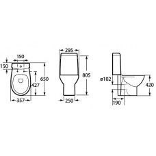 Унитаз компакт Roca Victoria Nord 342ND7000 без бачка и сиденья