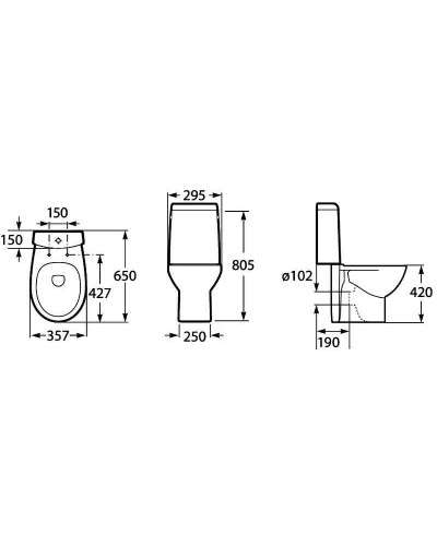 Унитаз компакт Roca Victoria Nord 342ND7000 без бачка и сиденья