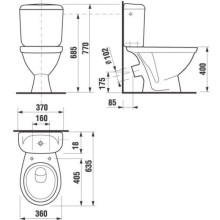 Унитаз-компакт с косым выпуском Jika Lyra 8242340002429