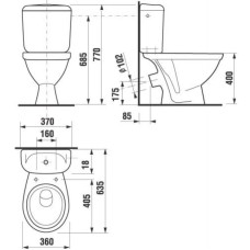 Унитаз-компакт с косым выпуском Jika Lyra 8242340002429