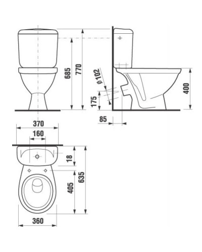 Унитаз-компакт с косым выпуском Jika Lyra 8242340002429