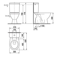 Унитаз-компакт с вертикальным выпуском Jika Lyra Plus 8263870002421