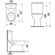 Унитаз-компакт с вертикальным выпуском Jika Olymp 8226170002421