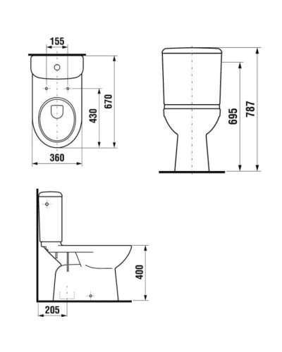 Унитаз-компакт с вертикальным выпуском Jika Olymp 8226170002421