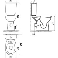 Унитаз биде Creavit BD315-00CB00E-0000 Белый без бачка и сиденья